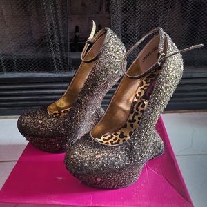 Dollhouse Gem Encrusted Mesh Heeless Heels